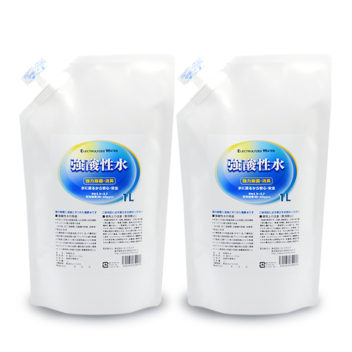 強酸性水 1L 2本セット 最強かつ安全の除菌液 アトピー・にきび・花粉対策にも 2隔膜3室型で生成されているので約1か月は持ちます
